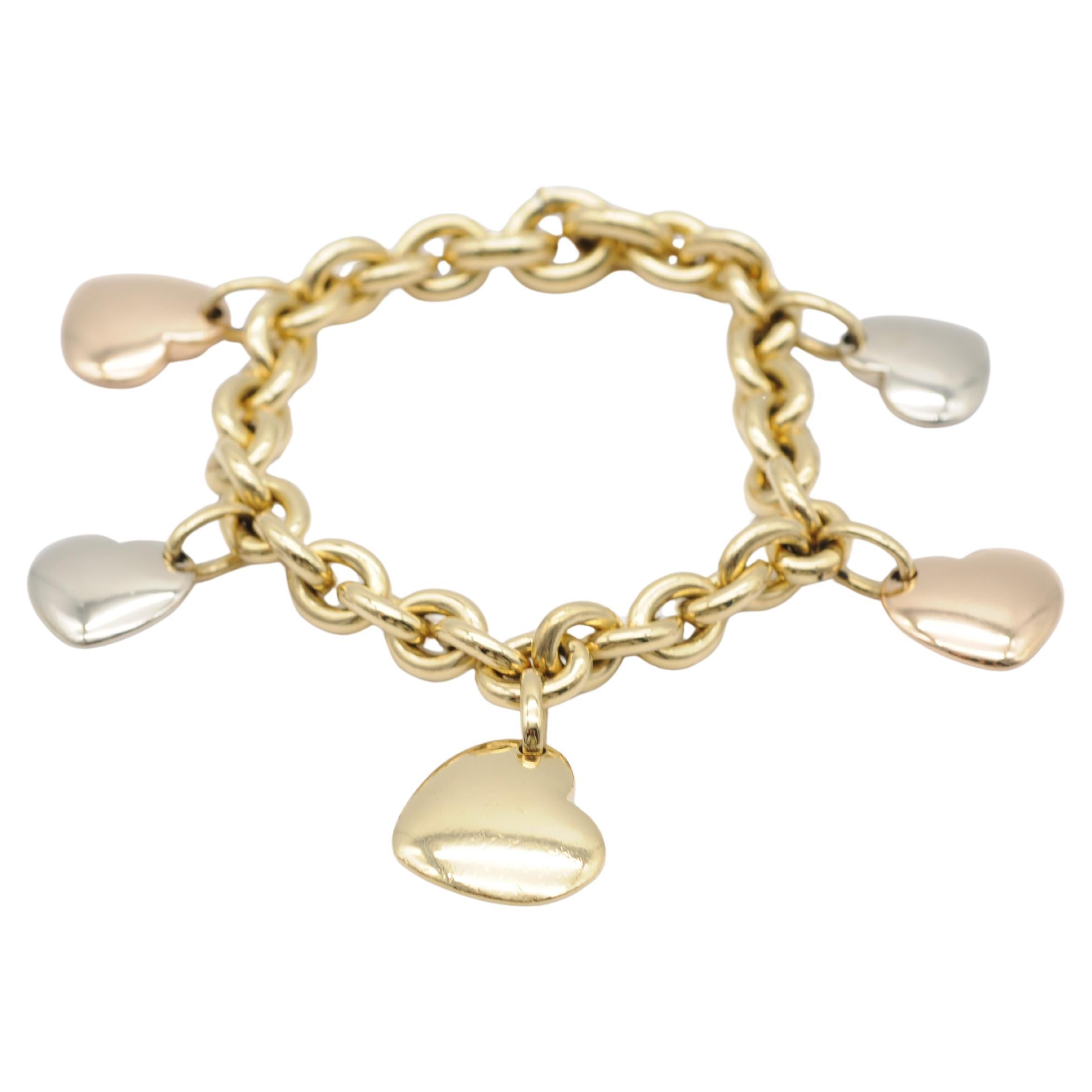 Estetismo Bracciale Pomellato 18k elementi cuore tricolore in vendita