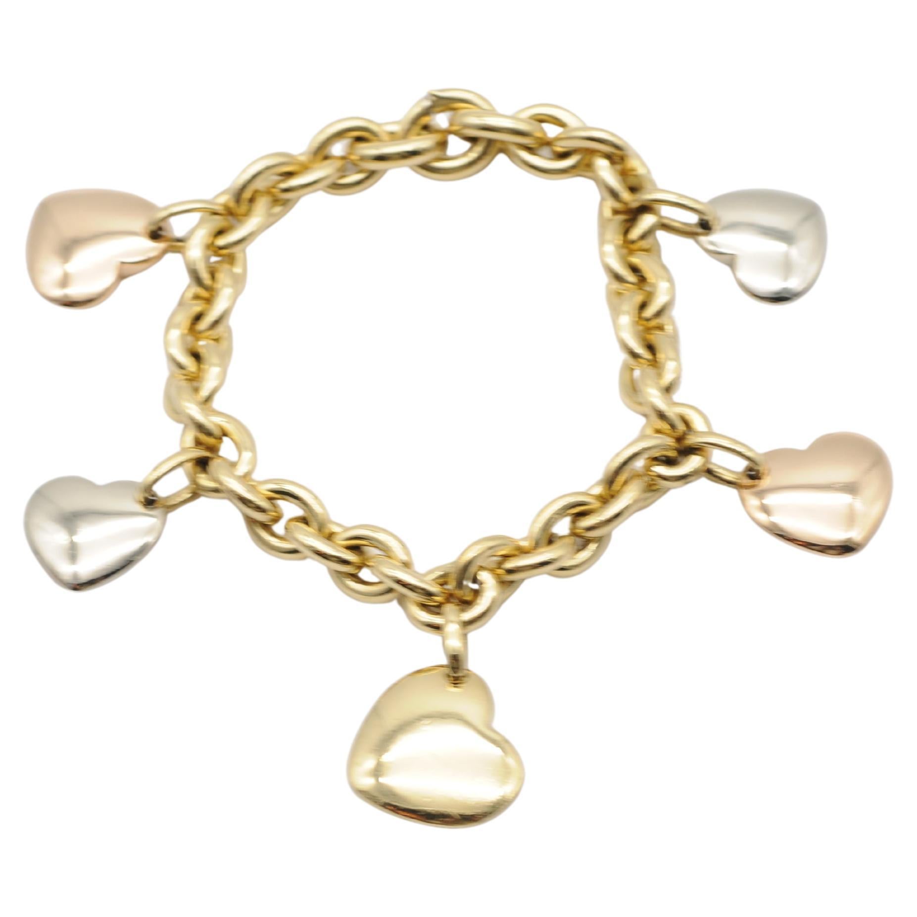 Bracciale Pomellato 18k elementi cuore tricolore In condizioni buone in vendita a Berlin, BE