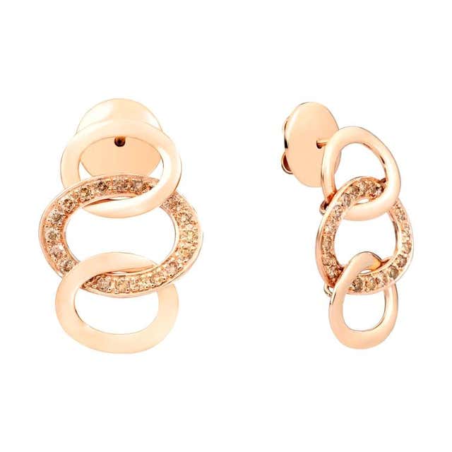 Pomellato Capri Earrings in Rose Gold with Onyx and Black Diamonds O ...