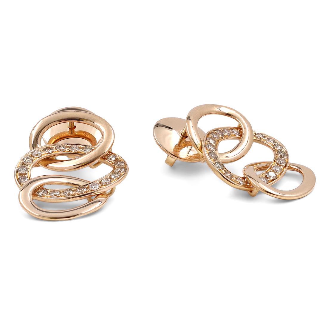 Pomellato Brera Ohrringe aus Roségold mit Diamanten (Brillantschliff)