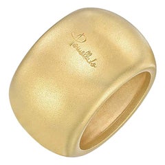 Pomellato Brushed Gold Wide Band 18K Yellow Gold Ring