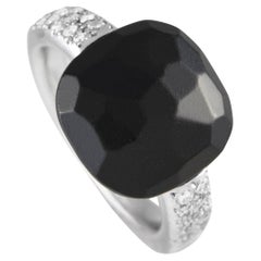 Pomellato Capri Ring aus 18 Karat Weißgold mit Diamant und Jet