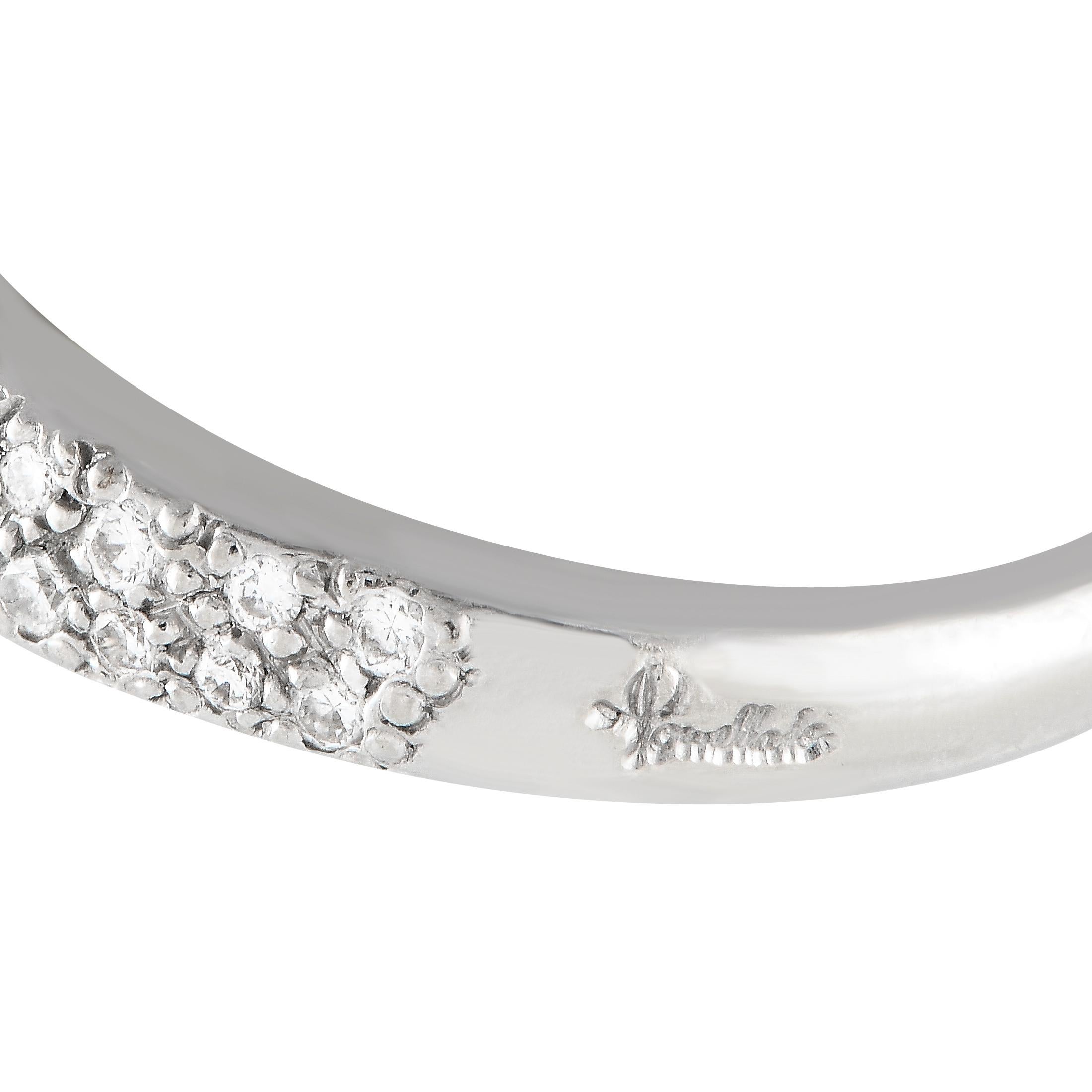 Pomellato Capri 18K White Gold Diamond and Jet Ring In Excellent Condition For Sale In Southampton, PA