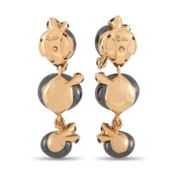 Pomellato Capri 18K Yellow Gold Ceramic and Sapphire Drop Earrings