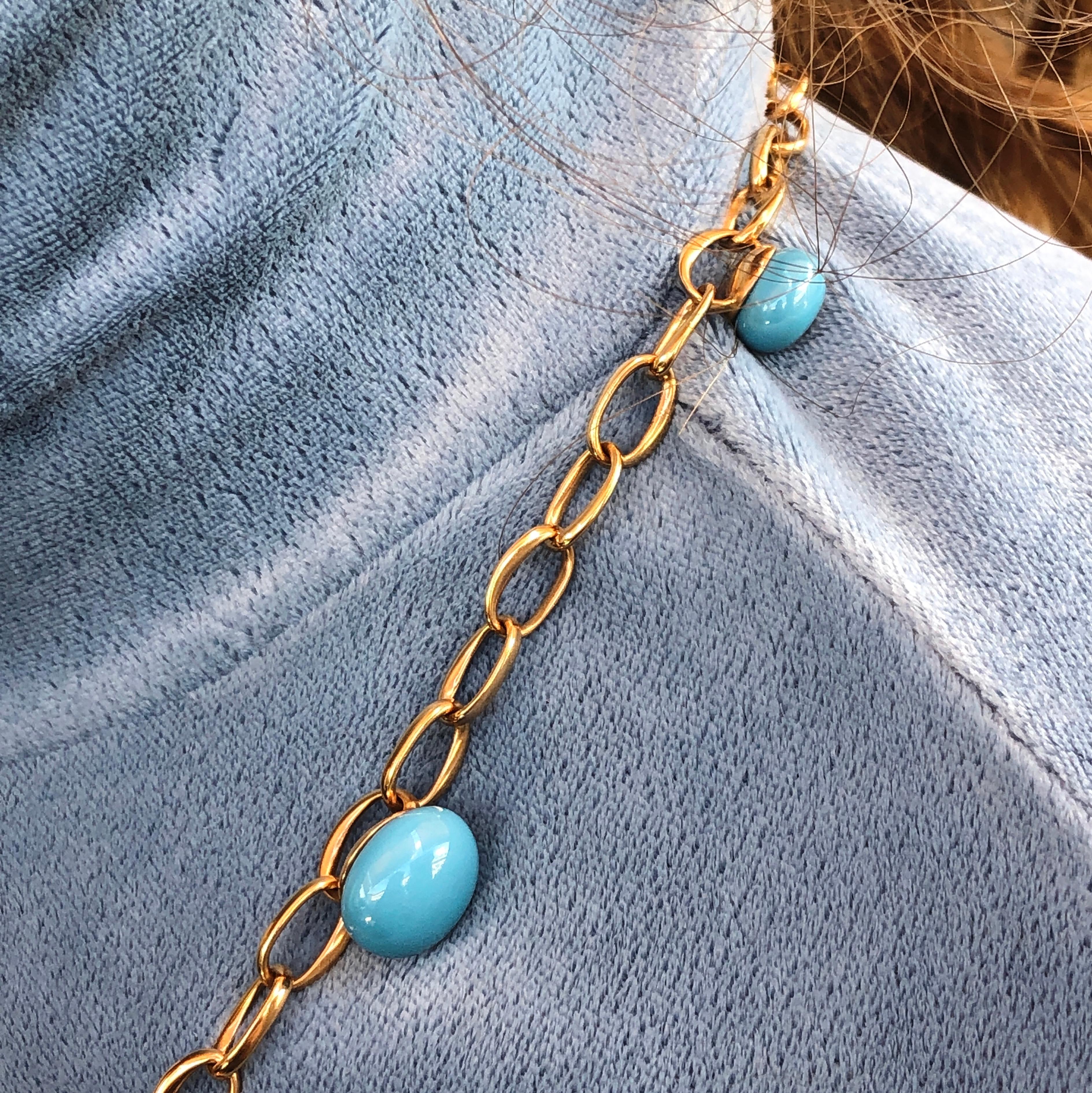 Pomellato Collection Capri Collier iconique en céramique turquoise en or rose 18 carats 4