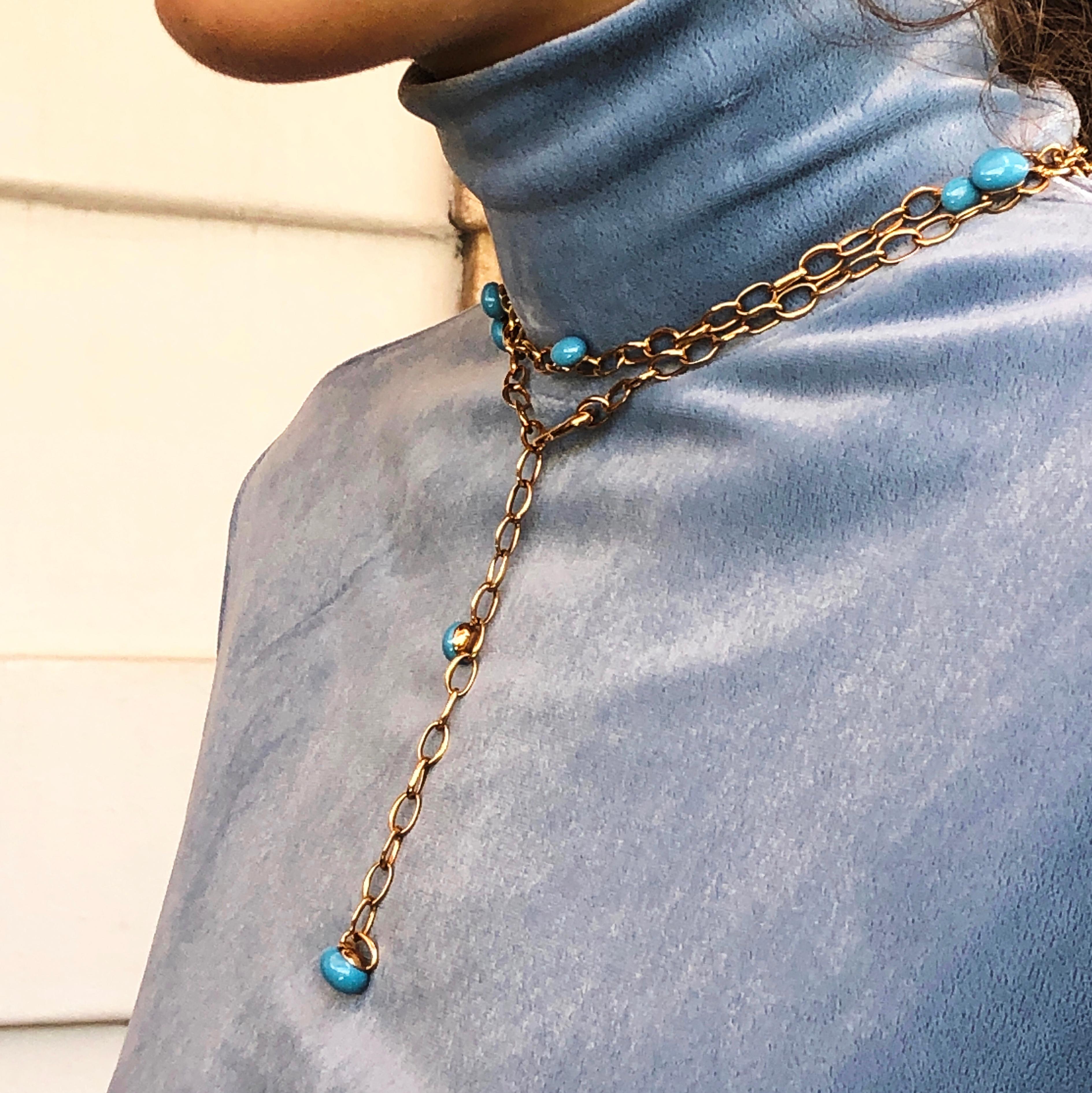 Pomellato Collection Capri Collier iconique en céramique turquoise en or rose 18 carats 7