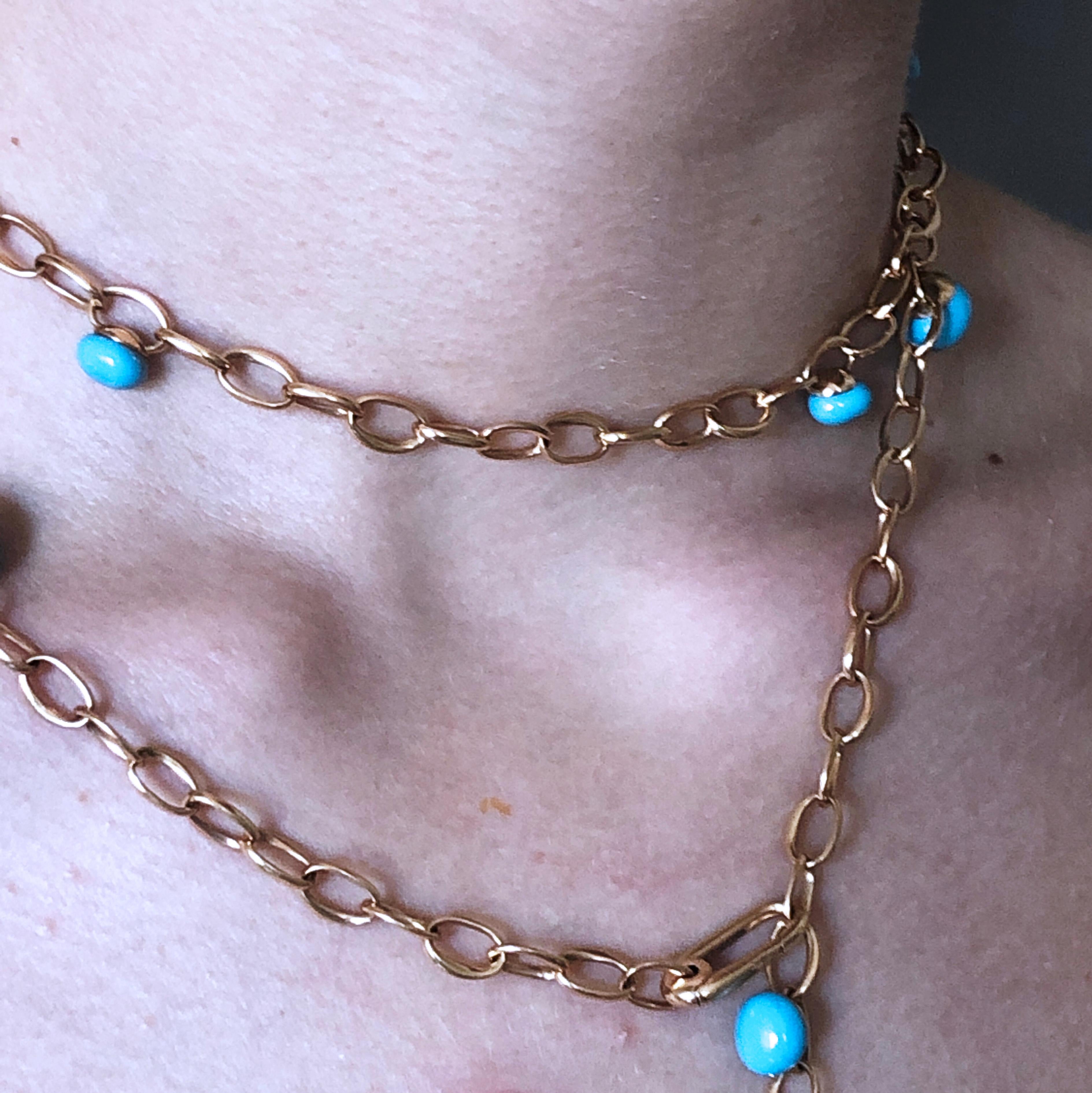 Pomellato Collection Capri Collier iconique en céramique turquoise en or rose 18 carats 8