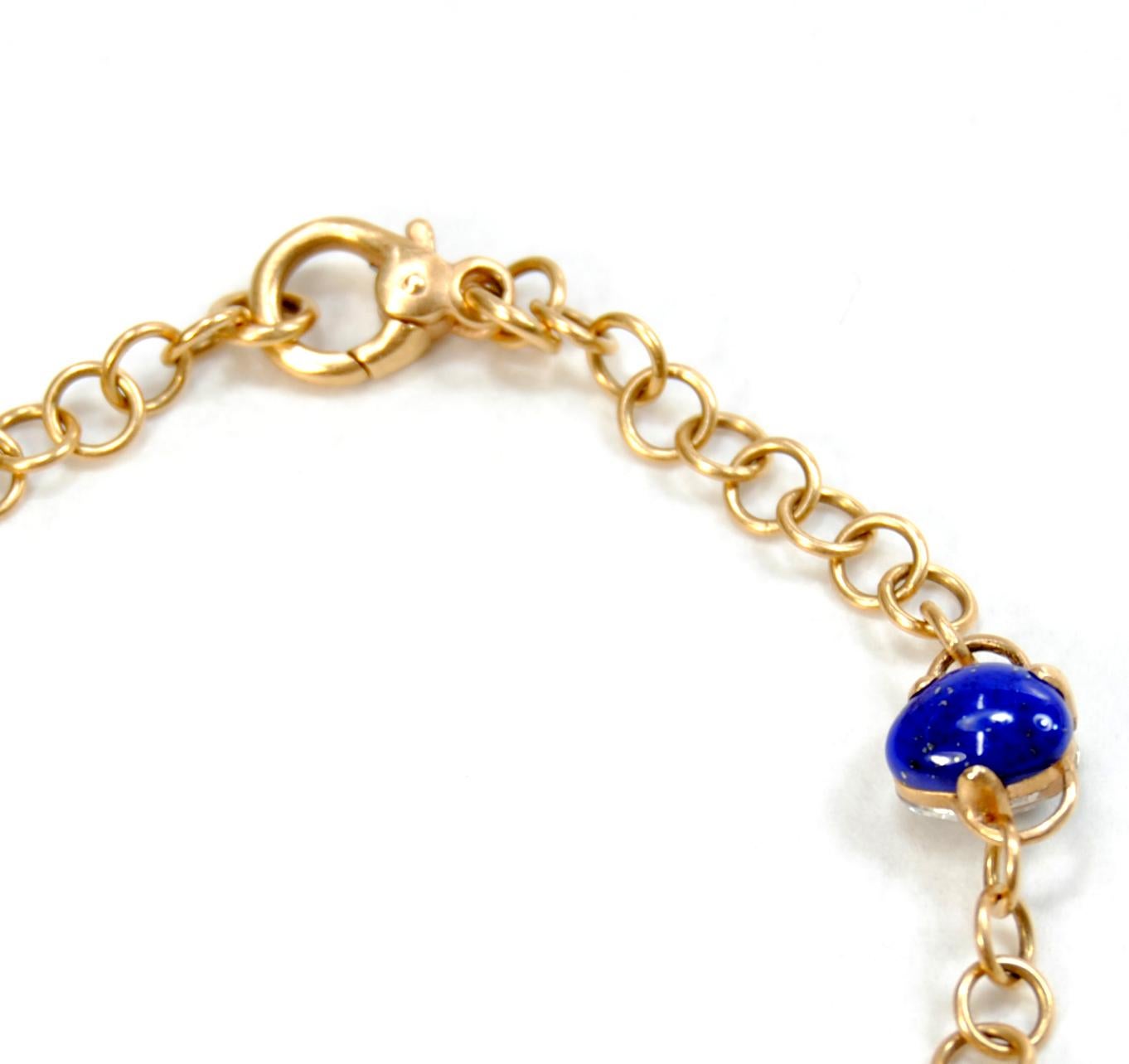 Contemporary Pomellato Capri Collection Pink Gold with Lapis lazuli and Rock Crystal Bracelet