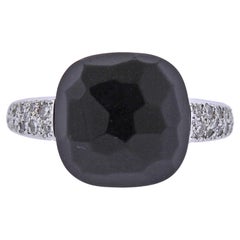 Vintage Pomellato Capri Diamond Onyx Gold Ring