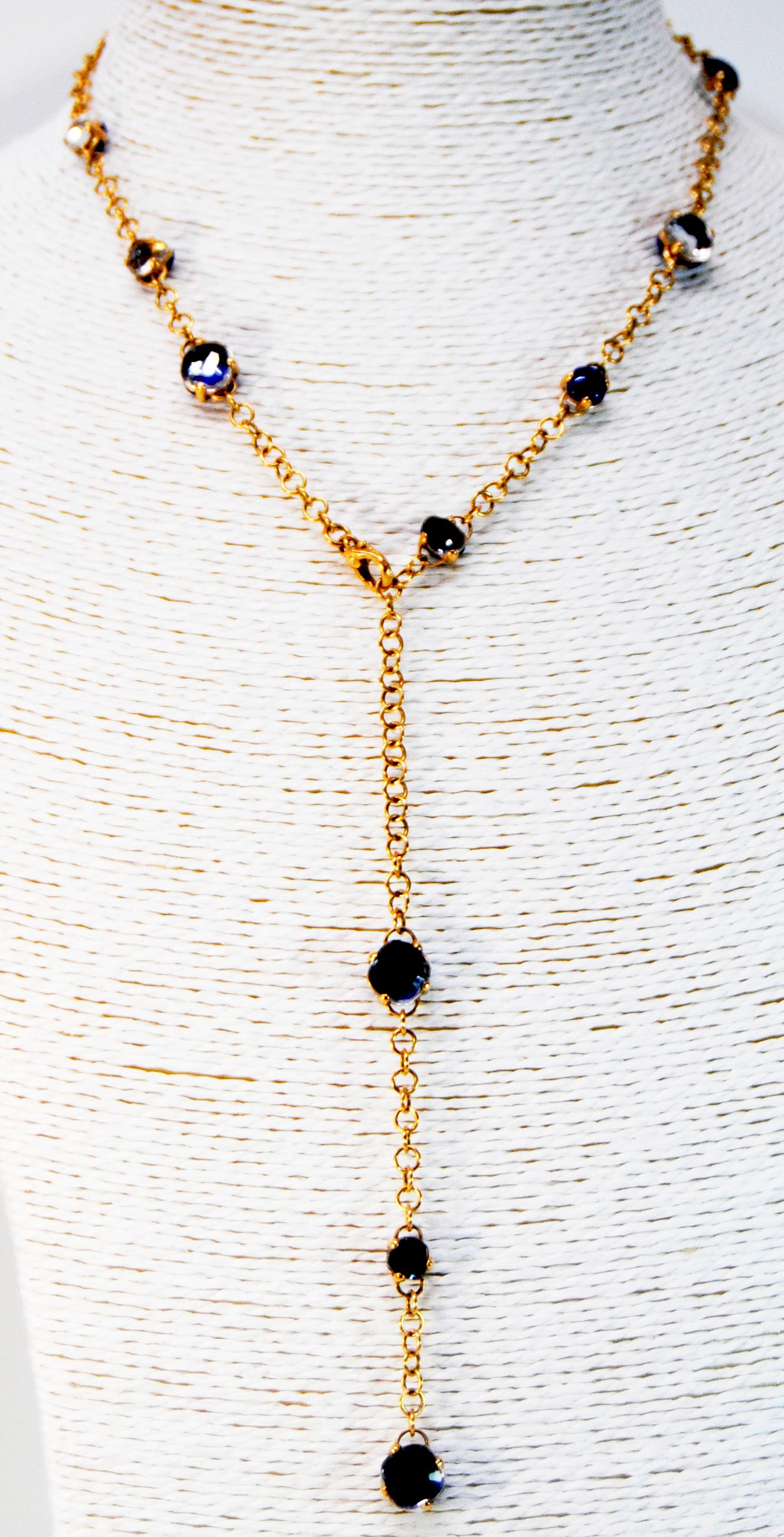 Inspired by the Mediterranean's crystal-clear water and luscious landscape, the smooth, rounded shapes in lapislazuli and rock crystal  multipurpose necklace inspires the Dolce Vita and the summer cruises around the Mediterranean 
Synonymous with