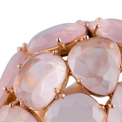 Pomellato Capri Rose Quartz 18 Karat Gold Bombe Ring