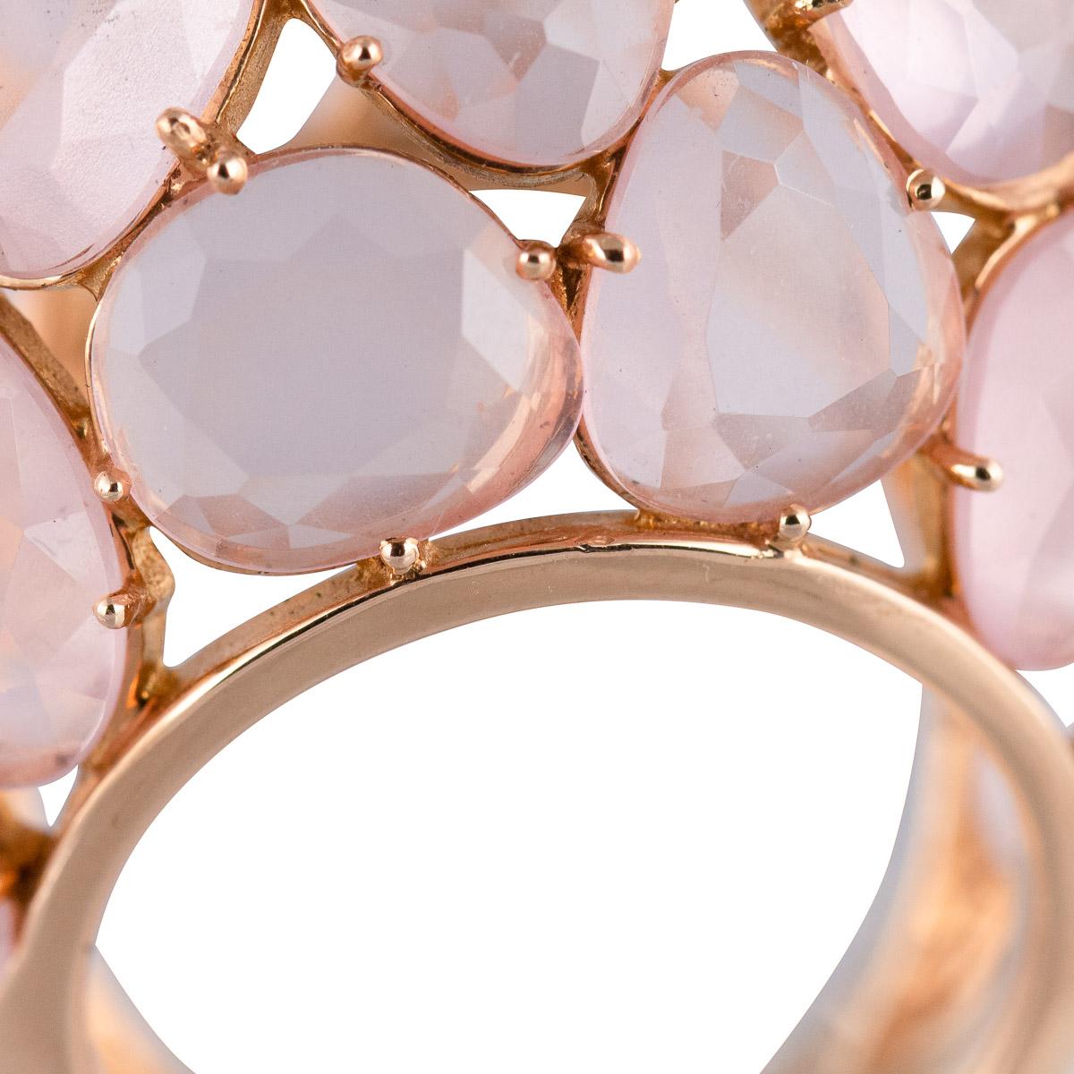 Pomellato Bague bombée Capri en or 18 carats et quartz rose Bon état - En vente à London, London