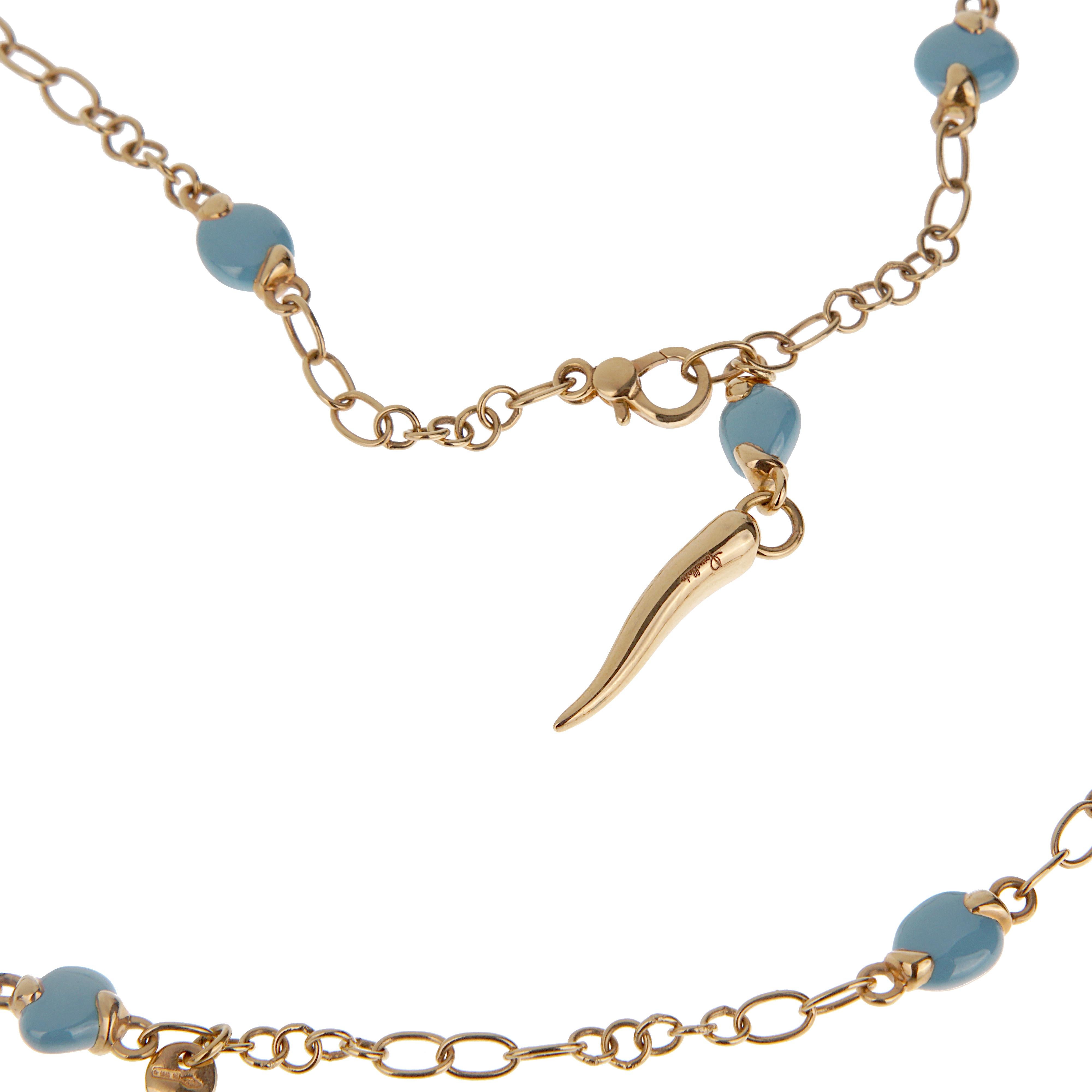 Pomellato Capri Collana con catena in turchese e oro rosa 18k A Link In condizioni ottime in vendita a Feasterville, PA