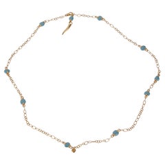 Pomellato Capri Turquoise 18k Rose Gold Chain Link Necklace