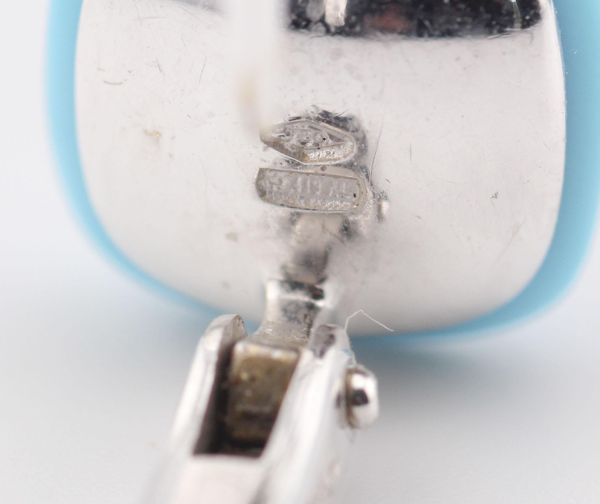 Pomellato Capri Orecchini in oro bianco 18k con diamante e turchese in vendita 5