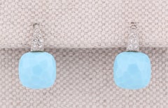 Pomellato Capri Turquoise Diamond 18k White Gold Earrings