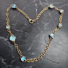 Pomellato Capri Turquoise Rock Crystal Reversible Stations Chain Necklace 16"
