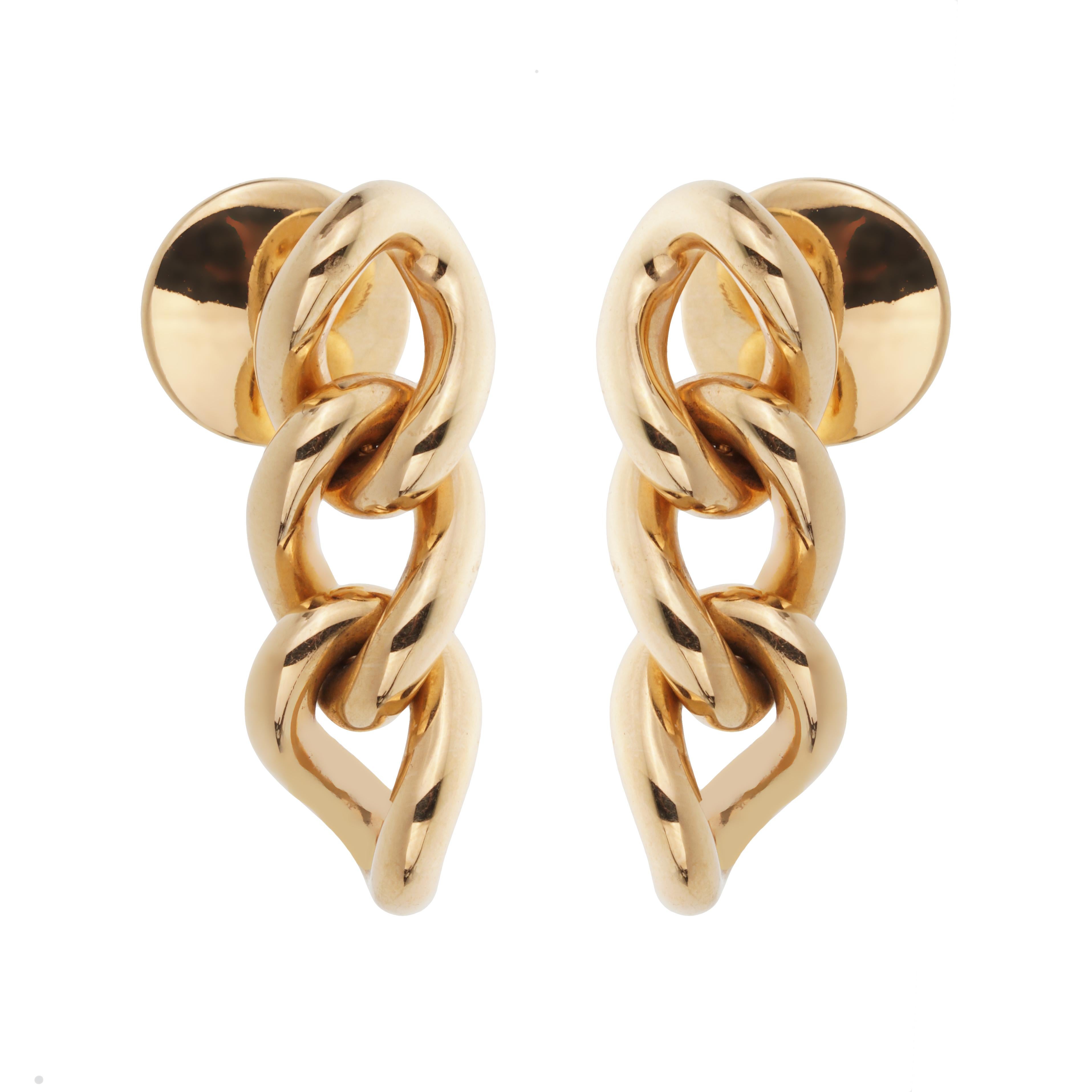 Orecchini a goccia con catena A Link in oro rosa 18k di Pomellato Catene In condizioni Nuovo in vendita a Feasterville, PA