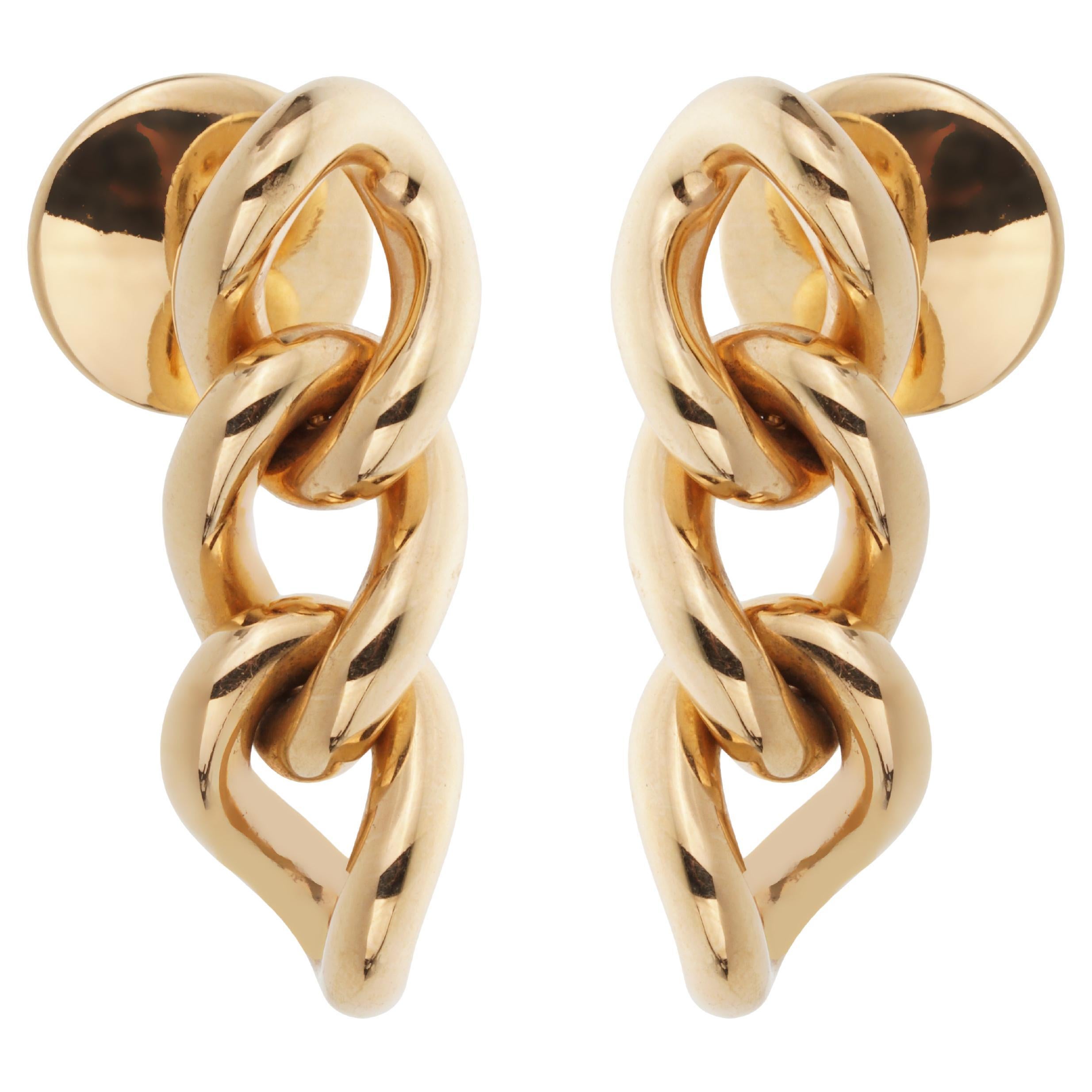 Orecchini a goccia con catena A Link in oro rosa 18k di Pomellato Catene