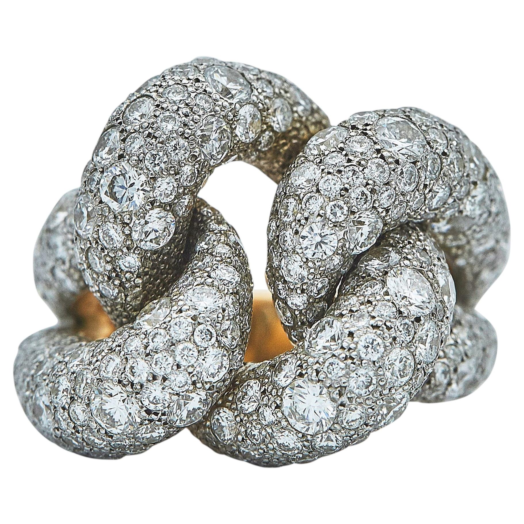 Anello Pomellato Catene in oro rosa 18k, argento e diamanti
