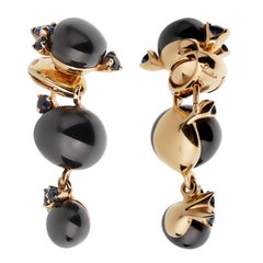 Pendientes gota cerámica zafiro oro rosa Pomellato