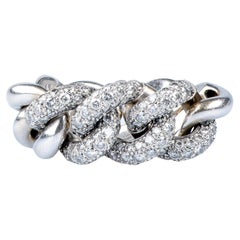 Pomellato certified 2.90 carat round brillant cut diamonds white gold ring 