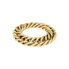 Pomellato Chain Ring Cuban Link Estate 18k Yellow Gold Fine Jewelry