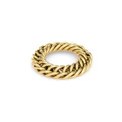 Pomellato Chain Ring Cuban Link Estate 18k Yellow Gold Fine Jewelry