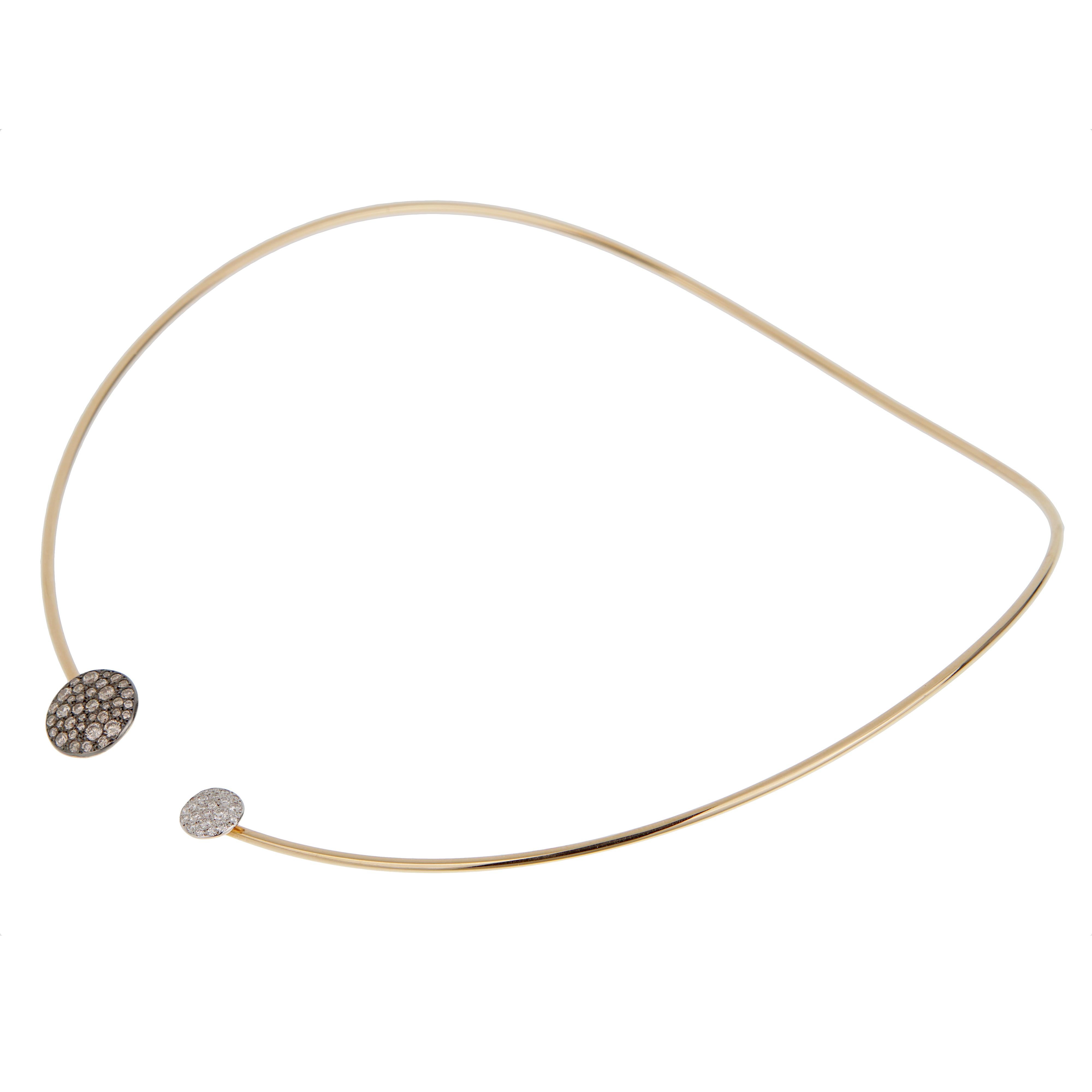 Collana Choker di Pomellato in oro rosa 18k marrone e bianco In condizioni Nuovo in vendita a Feasterville, PA