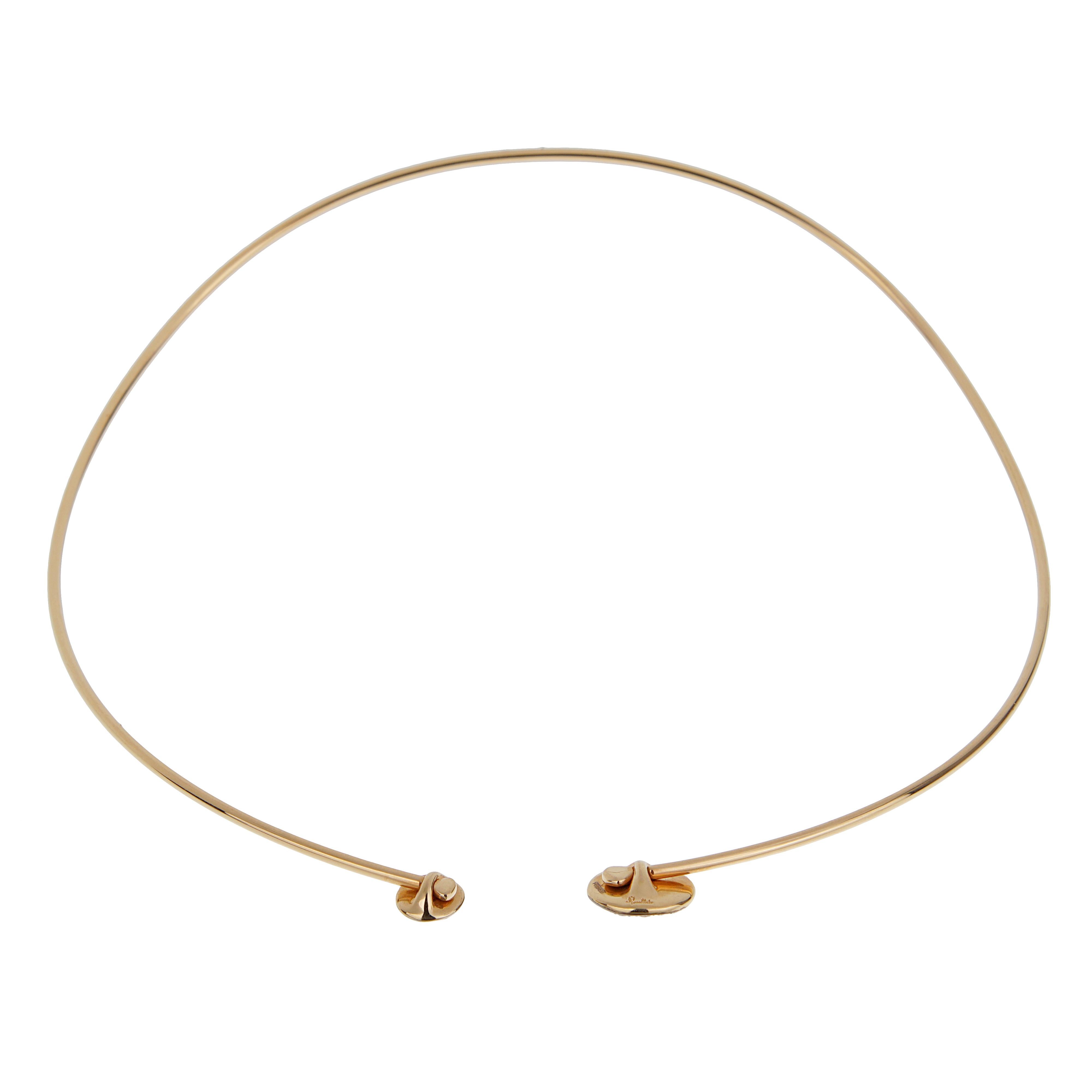 da uomo o donna Collana Choker di Pomellato in oro rosa 18k marrone e bianco in vendita