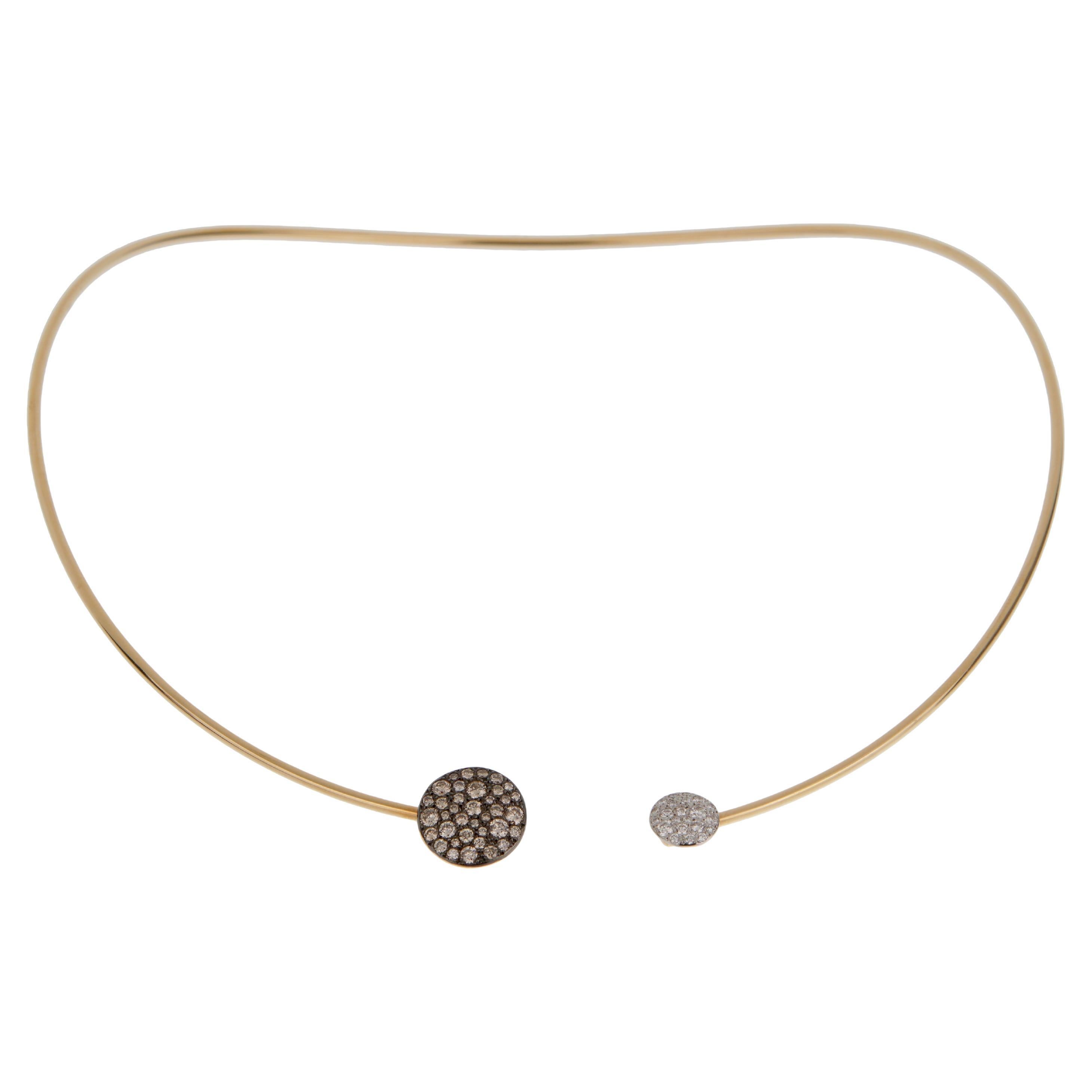 Pomellato Choker Brown & White 18k Rose Gold Necklace