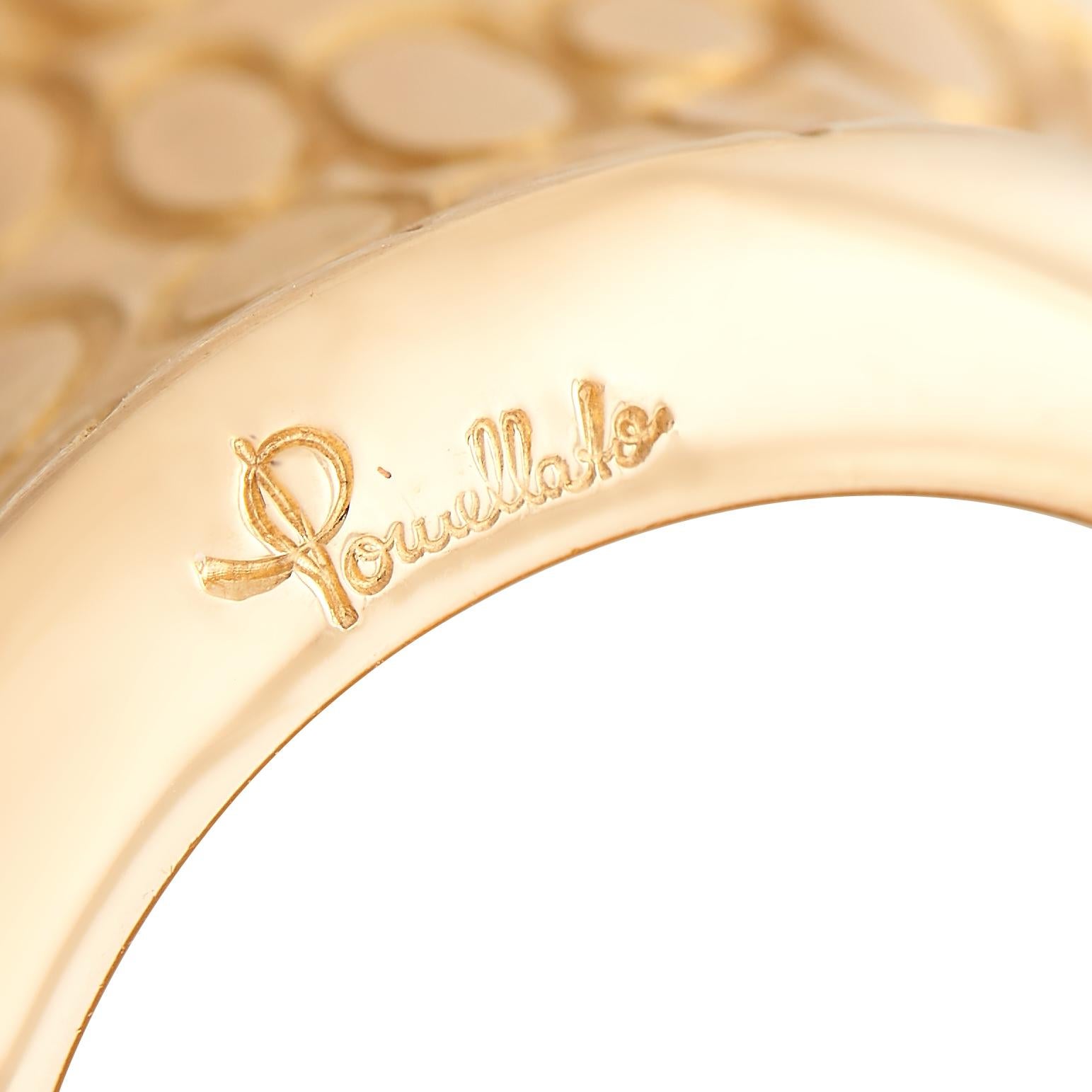 Pomellato Cocco 18K Rose Gold 0.89ct Diamond Wide Concave Ring In New Condition In Southampton, PA