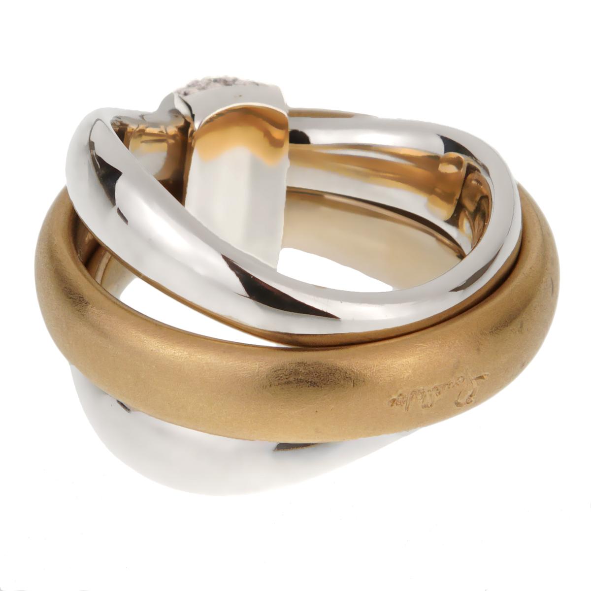 Women's Pomellato Cocktail Rolling Diamond Gold Ring