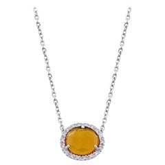 Pomellato Colpo Di Fulmine 18 Karat White Gold Citrine Necklace