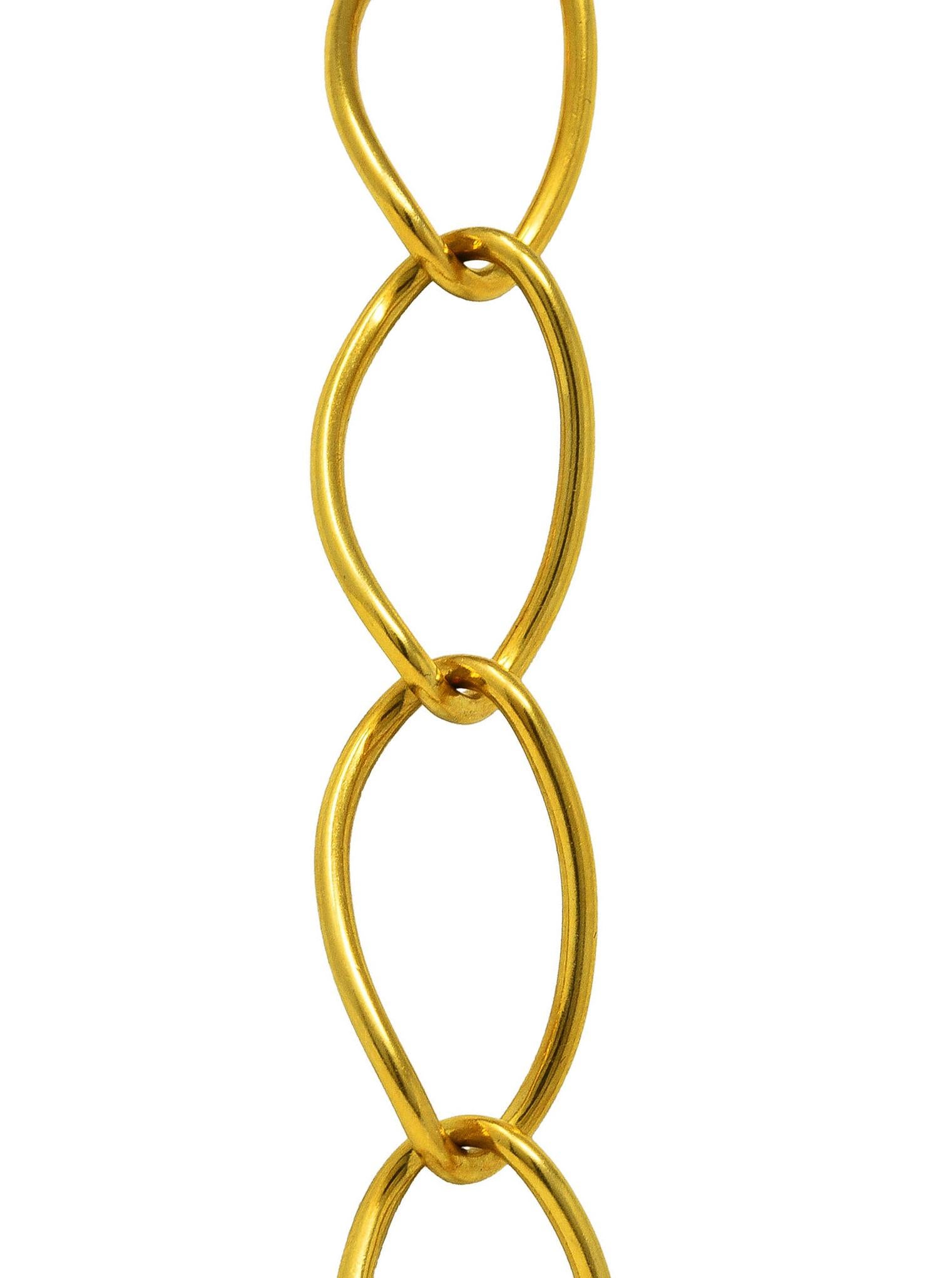 Women's or Men's Pomellato Contemporary 18 Karat Yellow Gold Twisted Link Chain Necklace