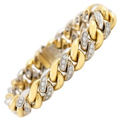 Pomellato Curb Link Gold and Diamond Bracelet