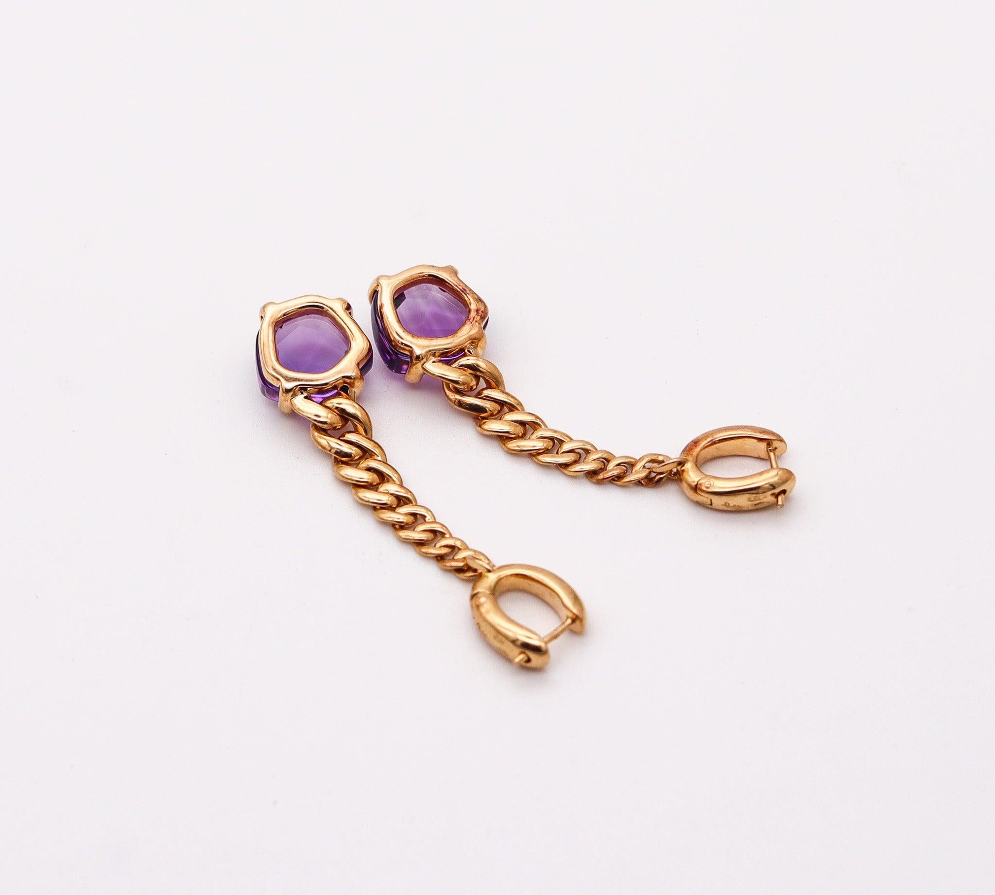 Donna POMELLATO Orecchini pendenti Lola in oro giallo 18Kt con ametiste viola in vendita