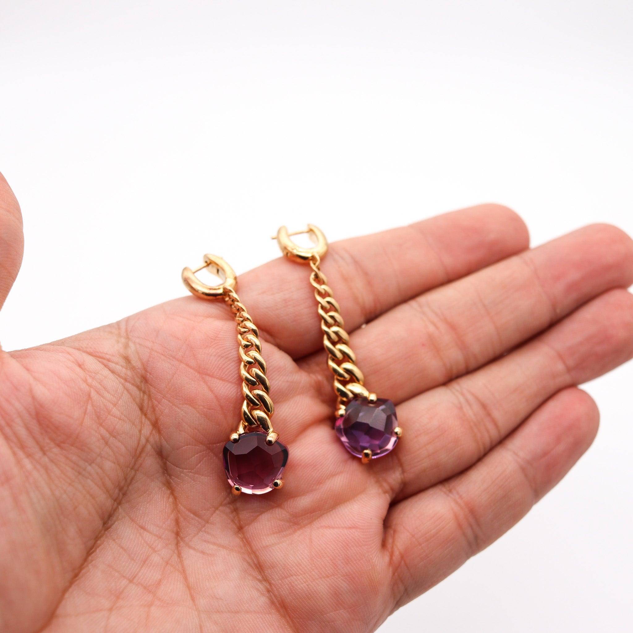 POMELLATO Orecchini pendenti Lola in oro giallo 18Kt con ametiste viola in vendita 1