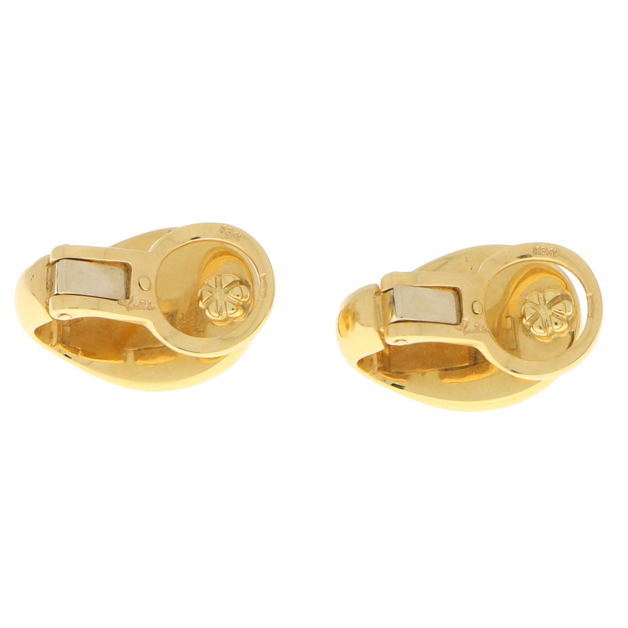 Retro Pomellato Deep Red Garnet Clip-On Earrings Set in 18 Karat Yellow Gold