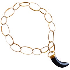 Pomellato Dente, Horn Shaped Pendant 18 Karat Rose Gold Necklace Set