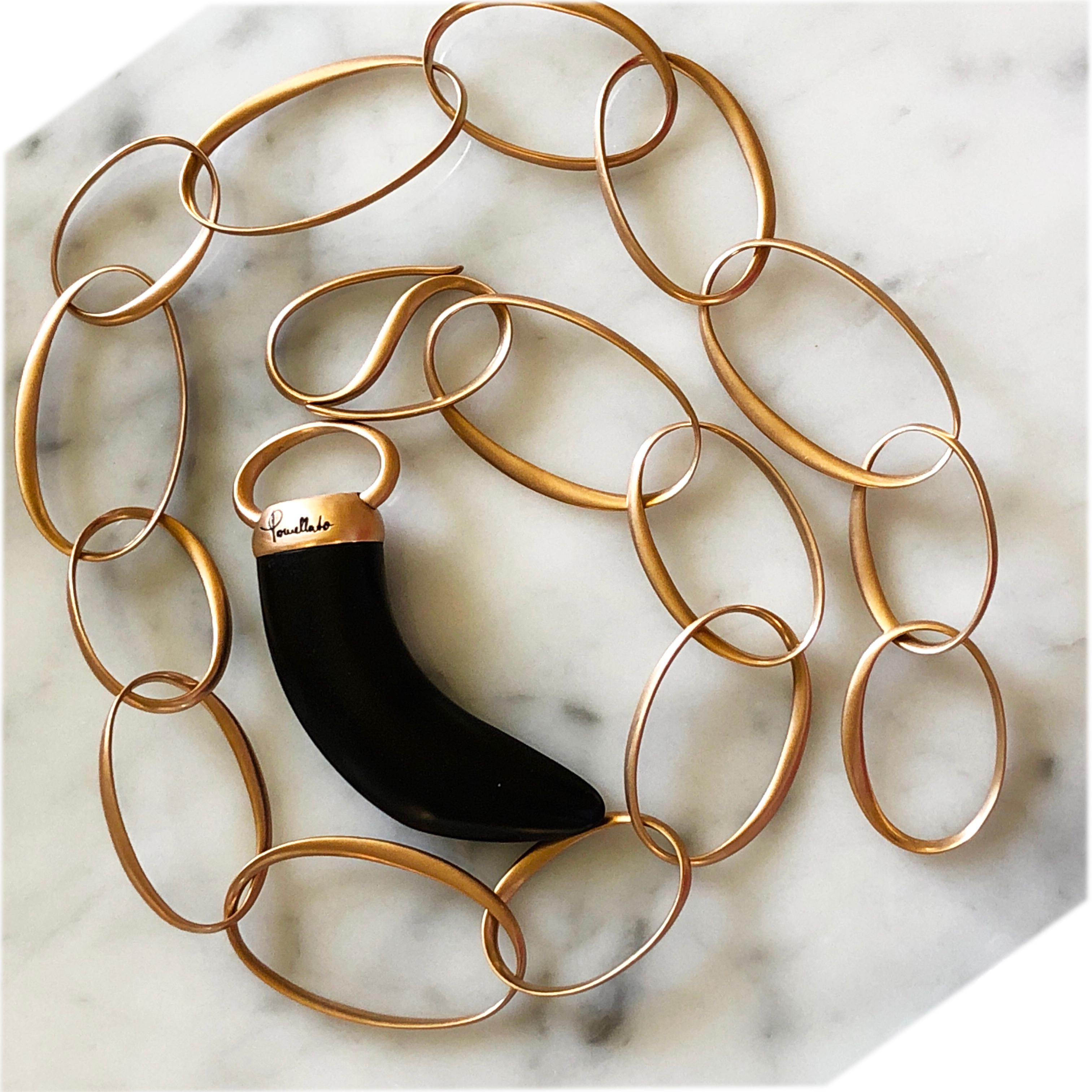 Pomellato Dente, Horn Shaped Pendant 18 Karat Rose Gold Necklace Set 5