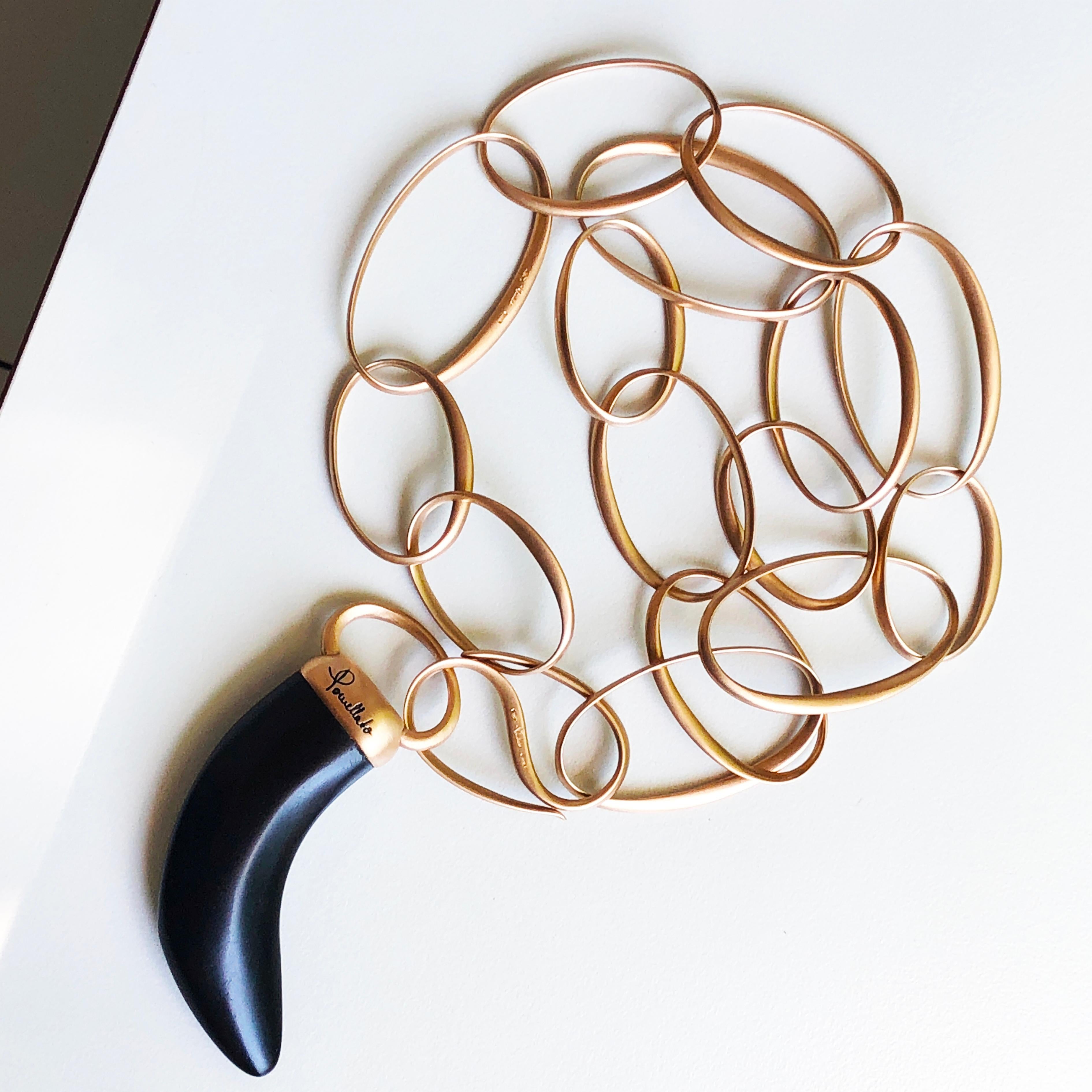 Pomellato Dente, Horn Shaped Pendant 18 Karat Rose Gold Necklace Set 3