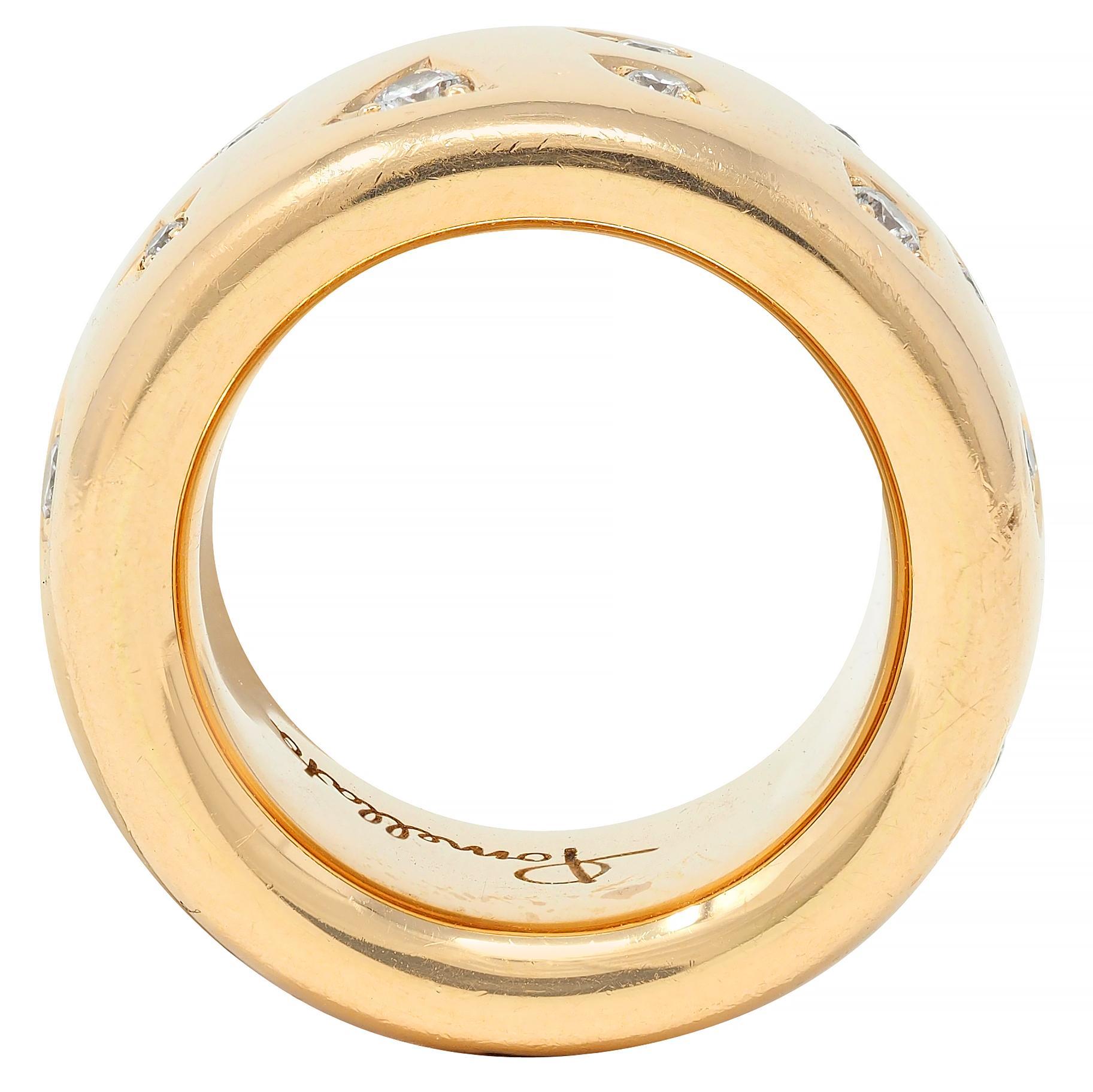 Pomellato Diamond 18 Karat Gold Contemporary Iconica Puffy Band Ring 2