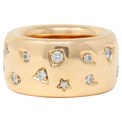 Pomellato Diamond 18 Karat Gold Contemporary Iconica Puffy Band Ring