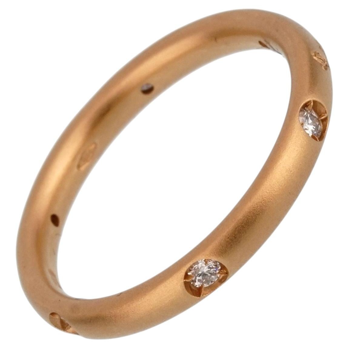 Pomellato Diamond 18k Rose Gold Satin Finished Gold Band Ring Sz 5 1/4