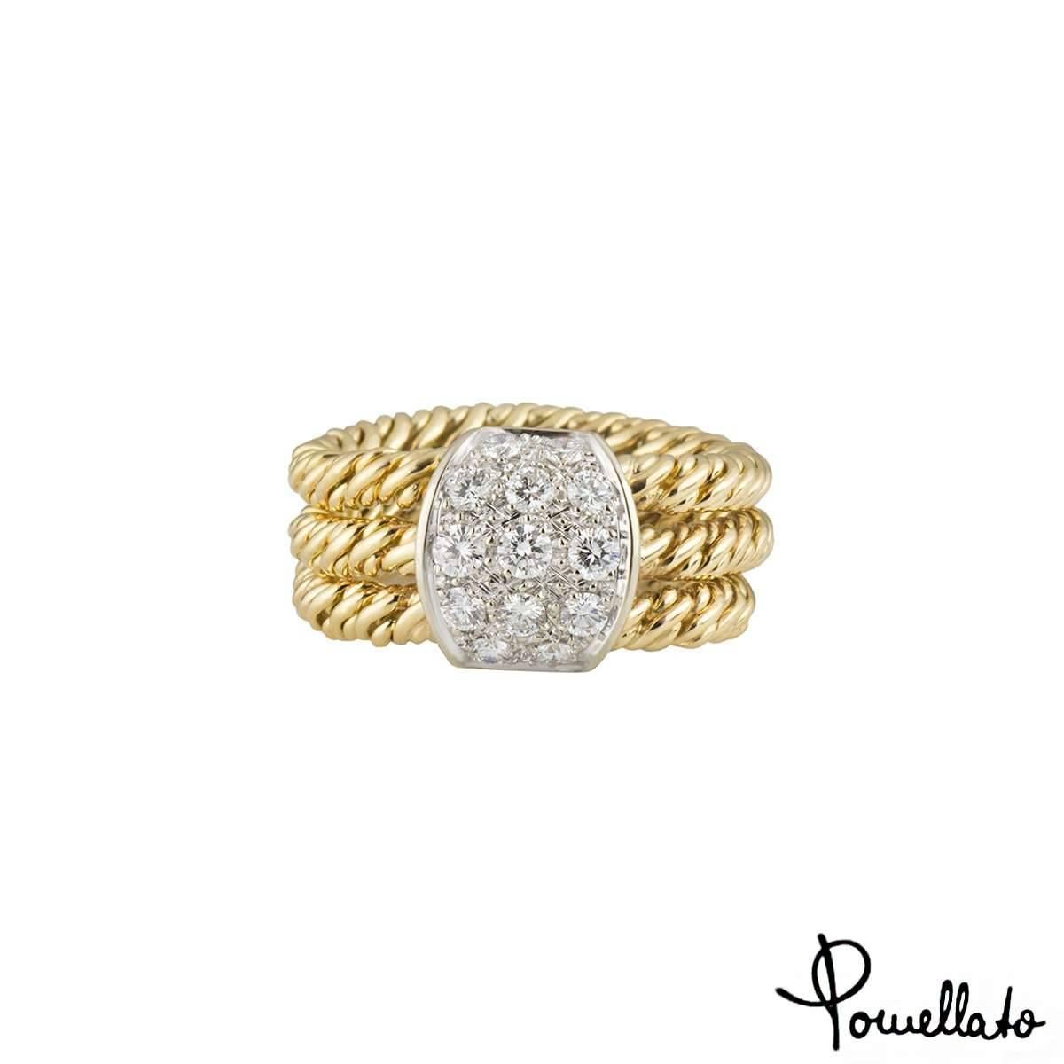 Pomellato Diamond and Rope Gold Ring .89 Carat In Excellent Condition In London, GB