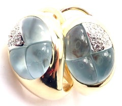 Pomellato Diamond Aquamarine Yellow Gold Earrings