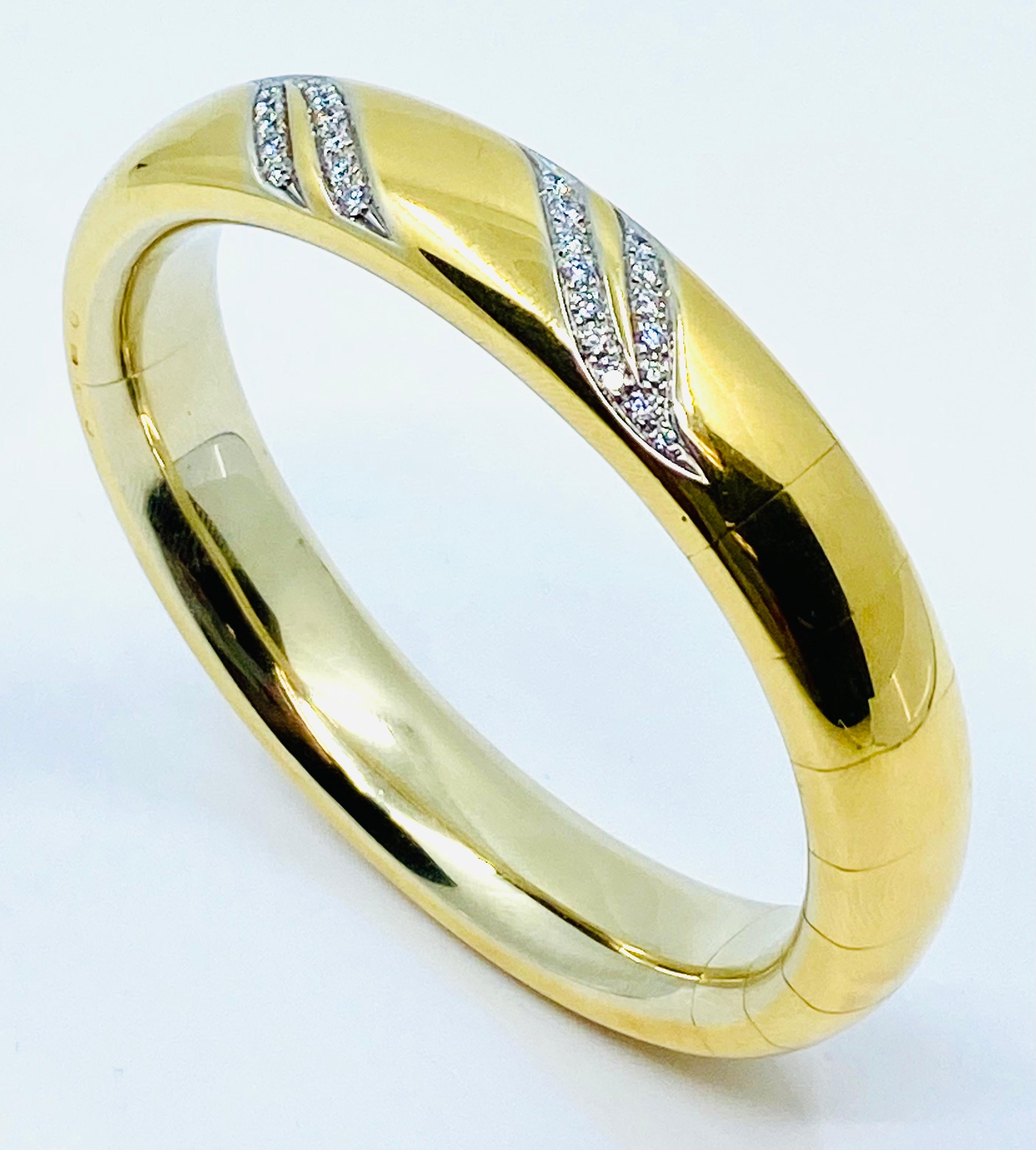 Women's or Men's Pomellato Diamond Bracelet Bangle 18k Gold  For Sale