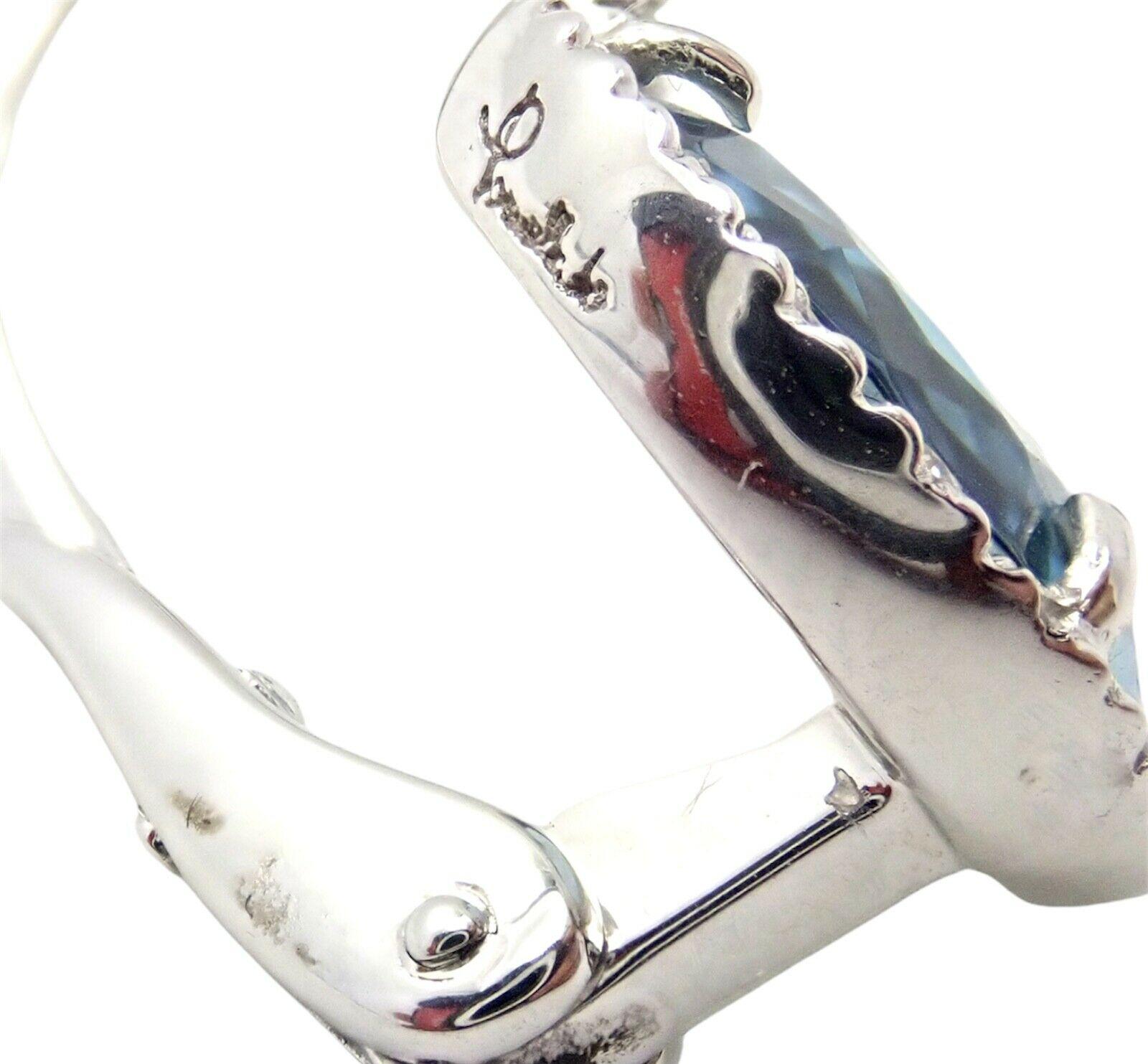 Pomellato Diamant Colpo Di Fulmine Ohrringe aus Weißgold mit blauem Topas und Diamanten für Damen oder Herren