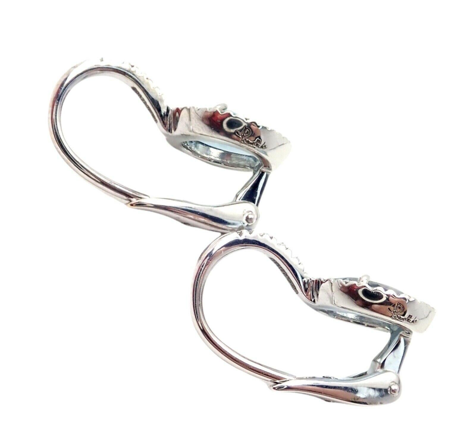 Pomellato Diamant Colpo Di Fulmine Ohrringe aus Weißgold mit blauem Topas und Diamanten 3